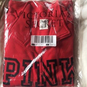 Pink 1/2 zip long sleeve sweatshirt.